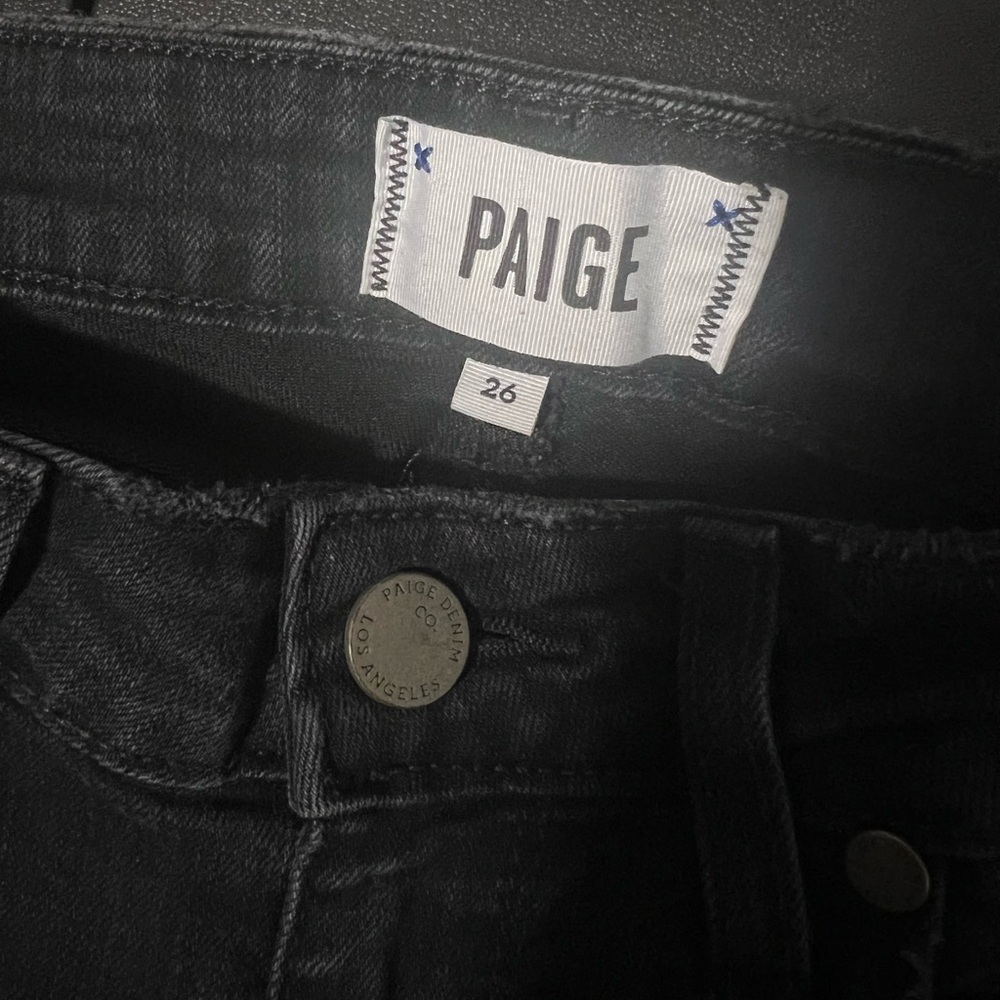 PAIGE VERDUGO ANKLE sleek vintage look black Midrise Denim jagging stretch Jeans - Picture 9 of 9